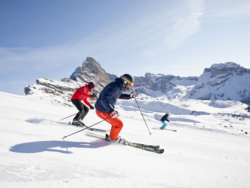 Skifahren in Gröden, Dolomiten, Südtirol