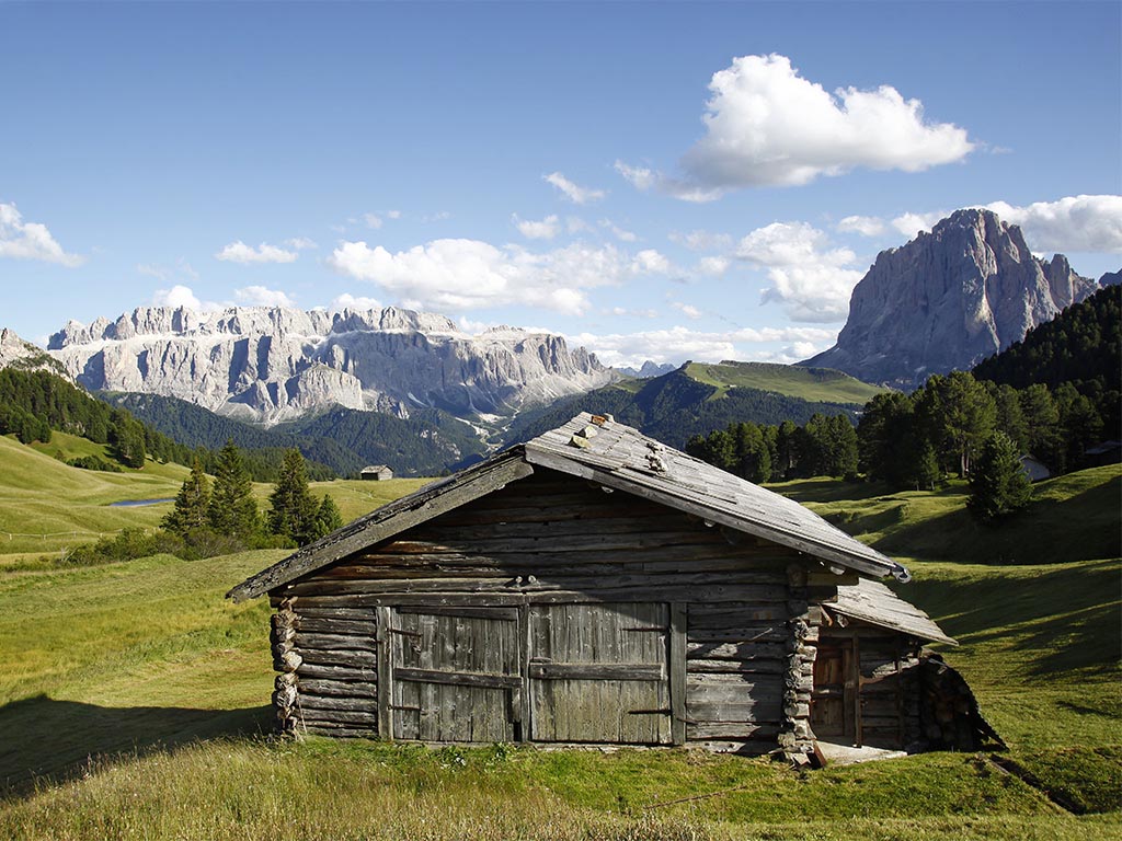 Mountain hut on the Alpe di Siusi