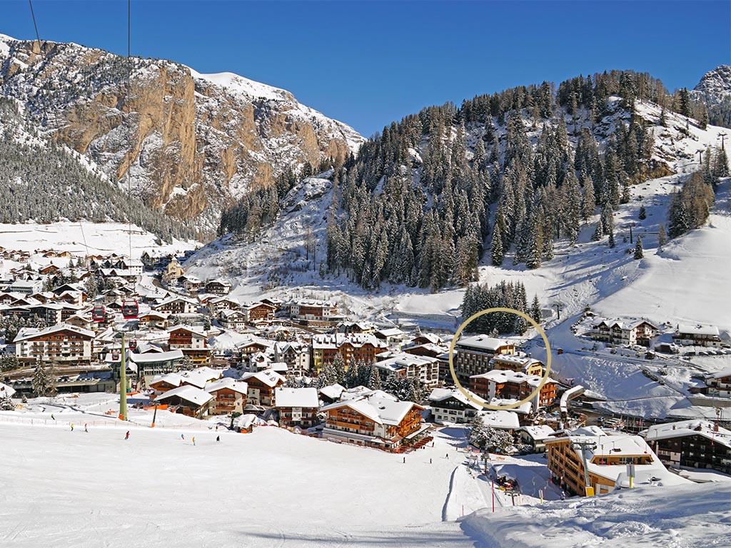 Hotel on the ski slopes in Selva di Val Gardena