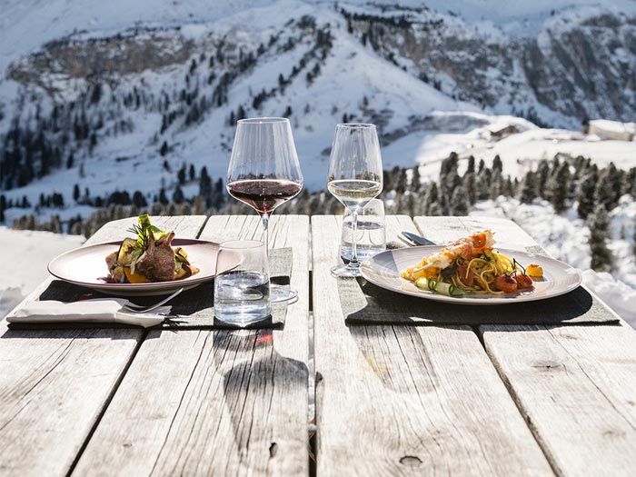 Lunch on the mountain huts of the Dolomites